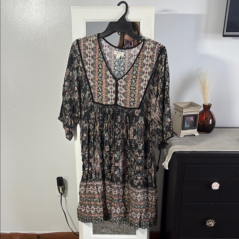 Style & Co. Black and Brown Midi Dress